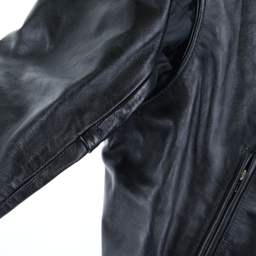 Sacai(サカイ) 22AW ×Schott Leather Blouson ショット スタッズ装飾 レイヤード ライダースジャケット 裏地キルティング ブラック 22-02875M