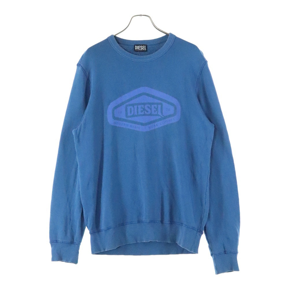 DIESEL(ディーゼル) フロントロゴプリント クルーネックスウェット ブルー A05734