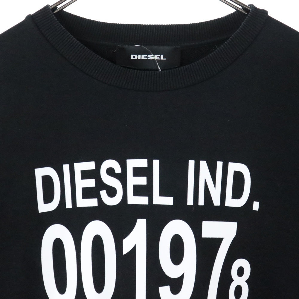 DIESEL(ディーゼル) フロント ナンバリングプリント クルーネックスウェット ブラック