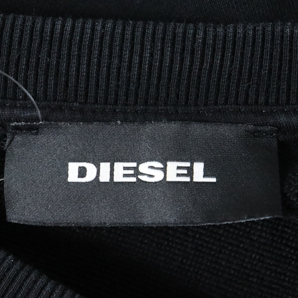 DIESEL(ディーゼル) フロント ナンバリングプリント クルーネックスウェット ブラック
