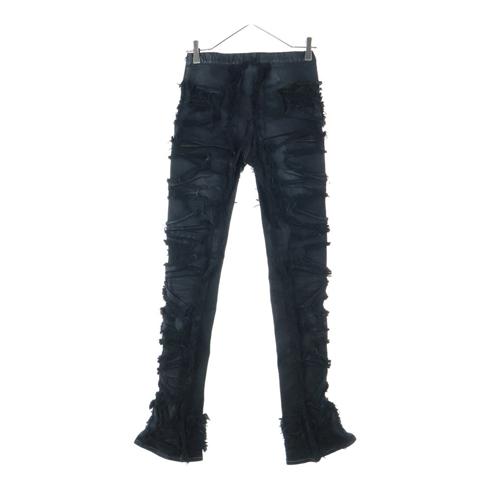 DRKSHDW(ダークシャドウ) 21AW SLIT FRONT LEGGING フロント スリット クラッシュ加工 デニム スキニー パンツ ブラック DS02A3317