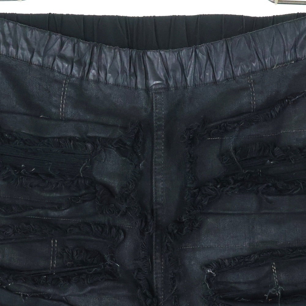 DRKSHDW(ダークシャドウ) 21AW SLIT FRONT LEGGING フロント スリット クラッシュ加工 デニム スキニー パンツ ブラック DS02A3317