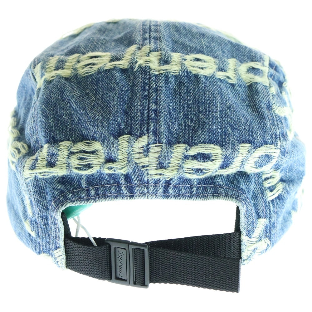 SUPREME(シュプリーム) 21SS Frayed Logos Denim Camp Cap フレイドロゴデニムキャップ 帽子 インディゴ
