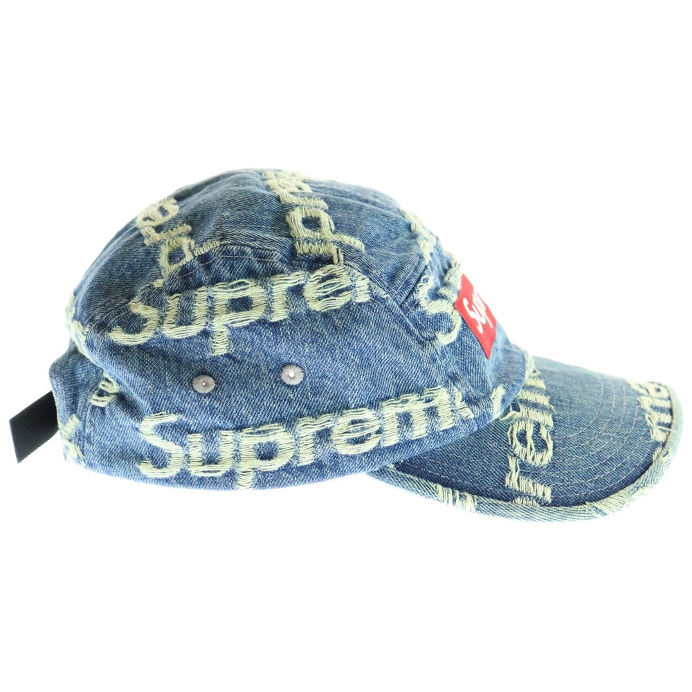 SUPREME(シュプリーム) 21SS Frayed Logos Denim Camp Cap フレイドロゴデニムキャップ 帽子 インディゴ