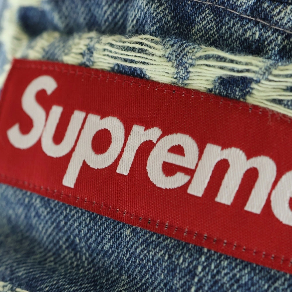 SUPREME(シュプリーム) 21SS Frayed Logos Denim Camp Cap フレイドロゴデニムキャップ 帽子 インディゴ