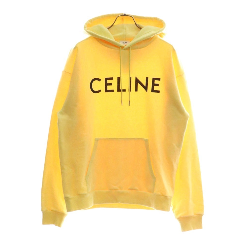 CELINE(セリーヌ) 21SS フロントロゴプリント プルオーバースウェットパーカー フーディー イエロー 2Y321052H