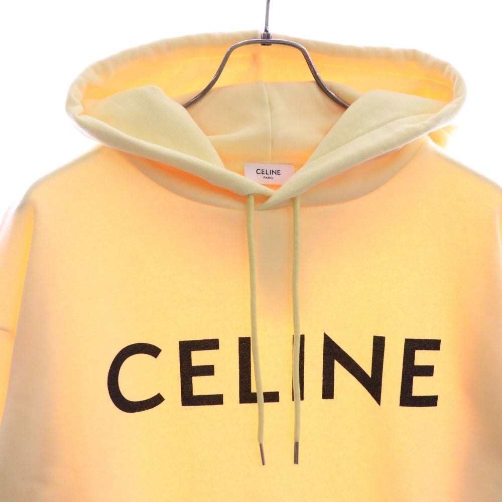 CELINE(セリーヌ) 21SS フロントロゴプリント プルオーバースウェットパーカー フーディー イエロー 2Y321052H