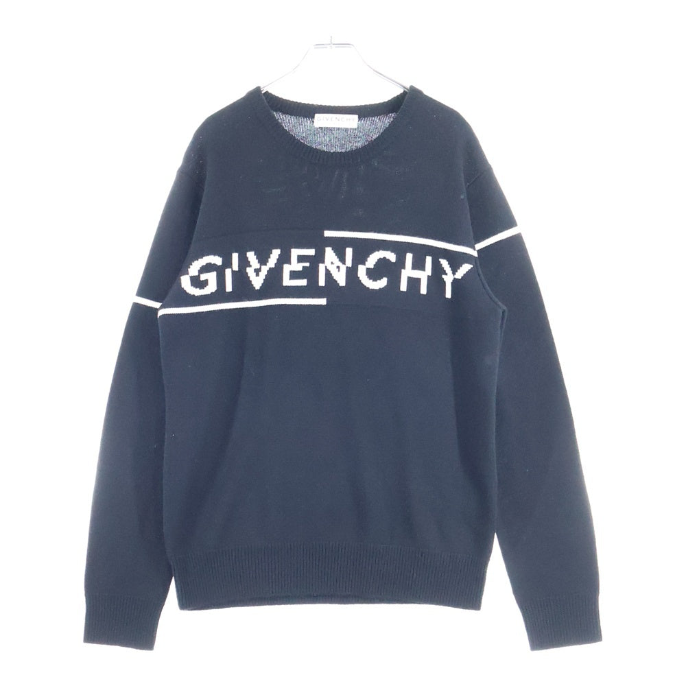 GIVENCHY(ジバンシィ) 19AW Split Logo スプリットロゴ クルーネックニット ウール セーター ブラック BM90B44Y5D