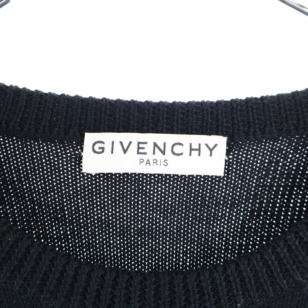 GIVENCHY(ジバンシィ) 19AW Split Logo スプリットロゴ クルーネックニット ウール セーター ブラック BM90B44Y5D