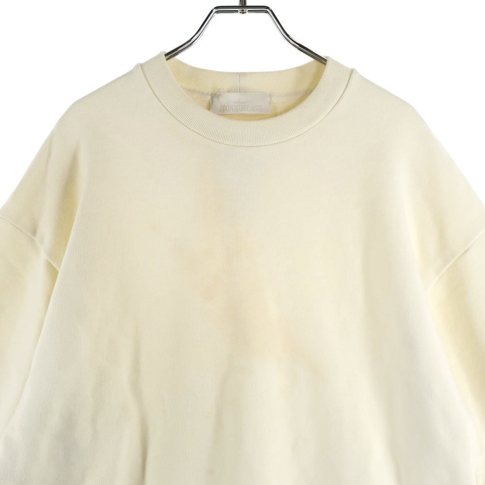 STONE ISLAND(ストーンアイランド) ワッペンロゴ クルーネック プルオーバースウェットトレーナー アイボリー 7715633F3