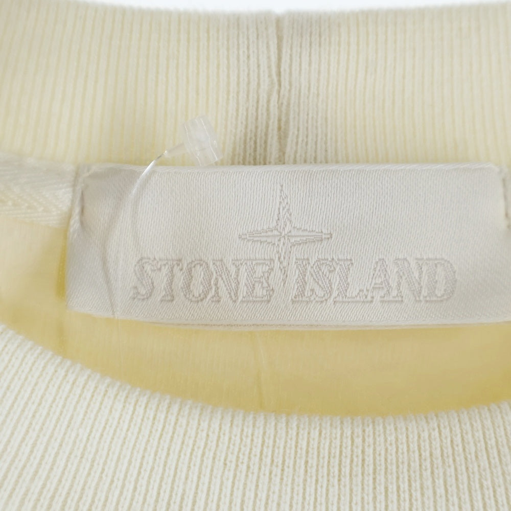 STONE ISLAND(ストーンアイランド) ワッペンロゴ クルーネック プルオーバースウェットトレーナー アイボリー 7715633F3