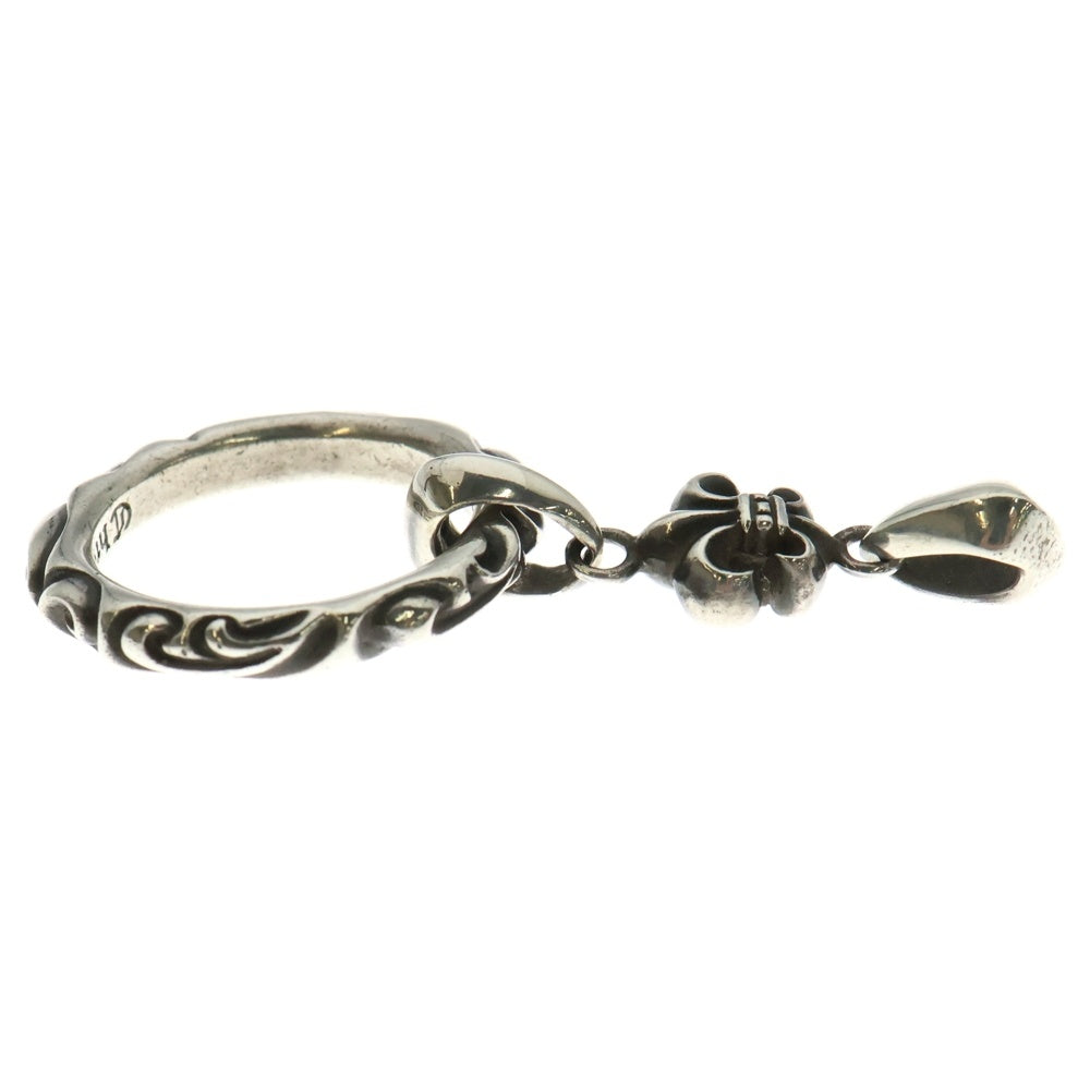 CHROME HEARTS(クロムハーツ) BS FLEUR CHARM EYEWEAR LOOP SCRL BAND BSフレアチャーム アイウェアループ スクロールバンド ネックレストップ シルバー