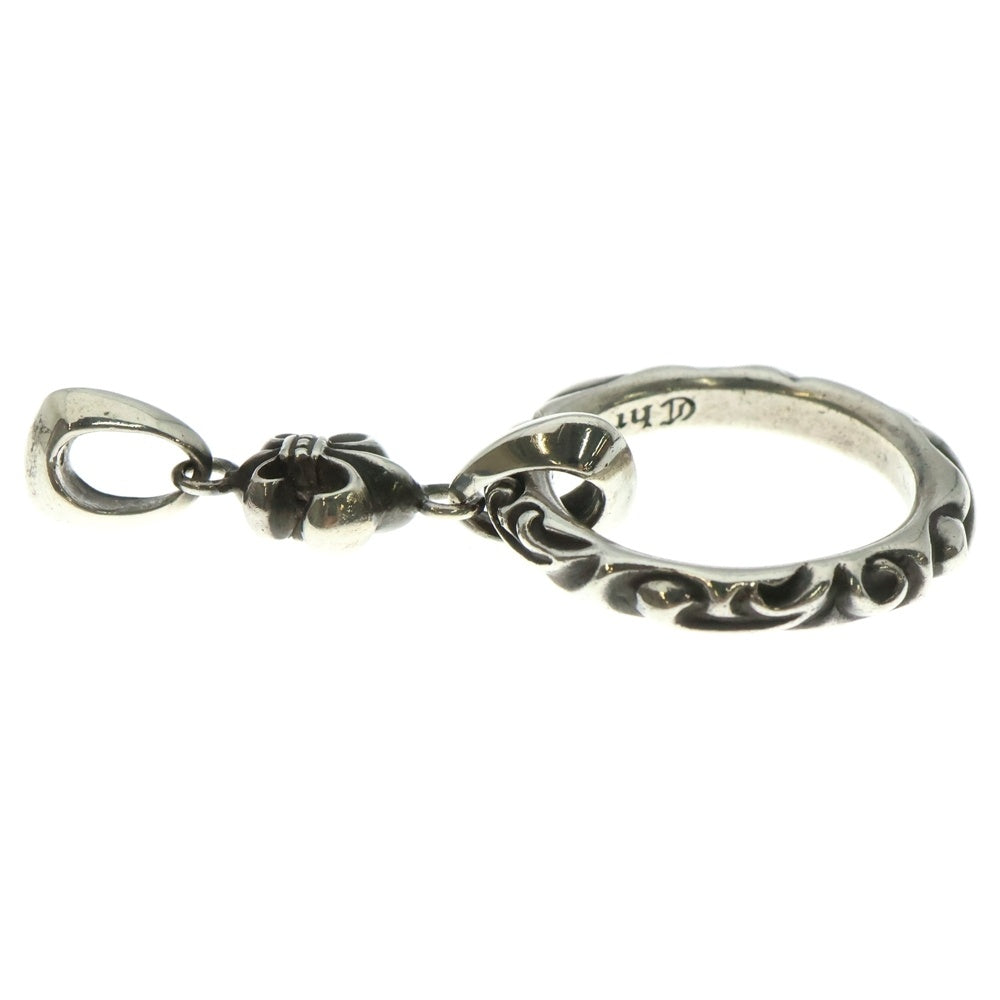 CHROME HEARTS(クロムハーツ) BS FLEUR CHARM EYEWEAR LOOP SCRL BAND BSフレアチャーム アイウェアループ スクロールバンド ネックレストップ シルバー