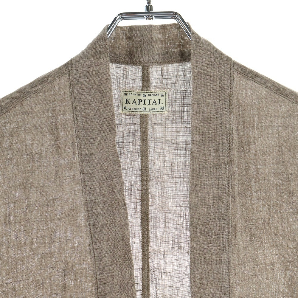 KAPITAL(キャピタル) リネン混 半纏長袖シャツ ブラウン K1806LS273