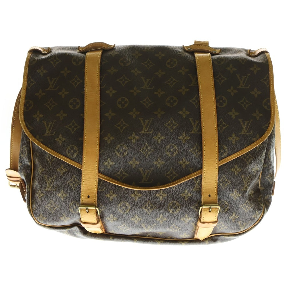 LOUIS VUITTON(ルイヴィトン) モノグラム ソミュール43 GM ショルダーバッグ 斜め掛けバッグ ブラウン ゴールド金具 M42252