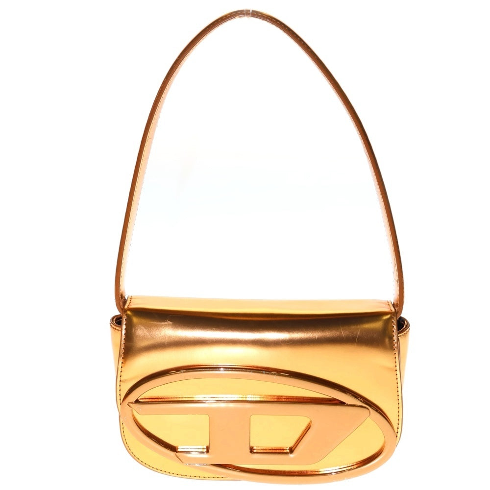 DIESEL(ディーゼル) 1DR Logo Bag 2way メタルプレート ショルダーバッグ オレンジ X08396ーPS202