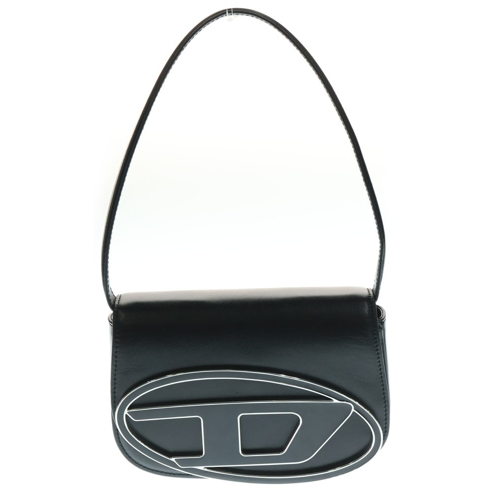 DIESEL(ディーゼル) 1DR Logo Bag 2way メタルプレート ショルダーバッグ レザー ブラック X08396ーPR818
