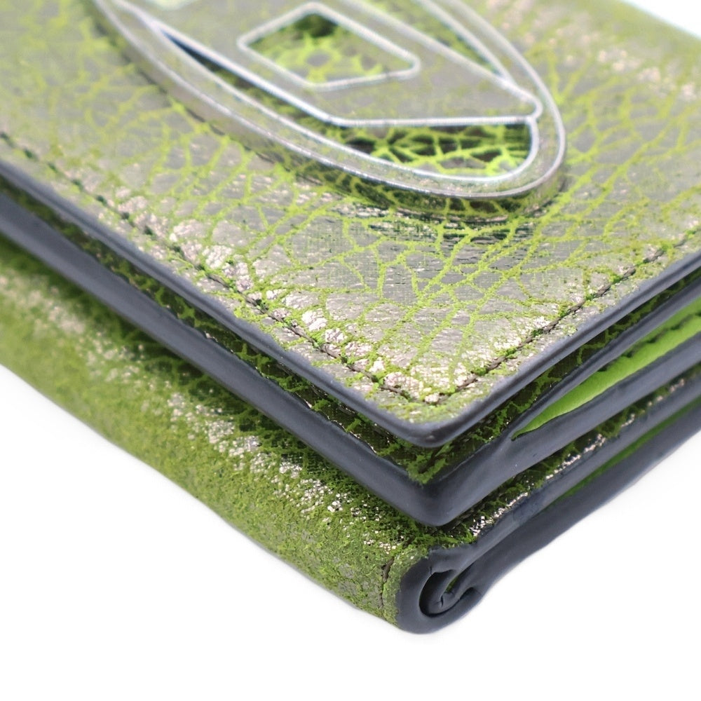 DIESEL(ディーゼル) 1DR Logo コンパクトウォレット 三つ折り財布 レザー グリーン