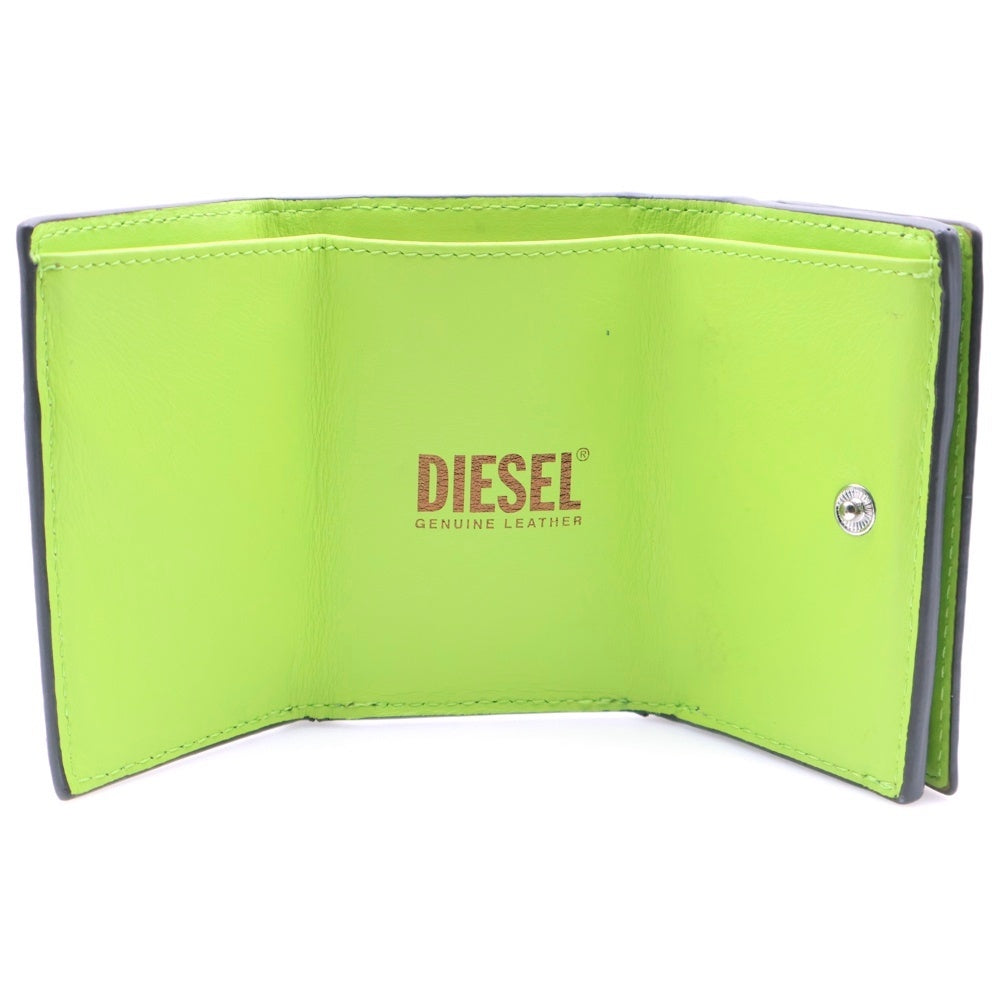 DIESEL(ディーゼル) 1DR Logo コンパクトウォレット 三つ折り財布 レザー グリーン