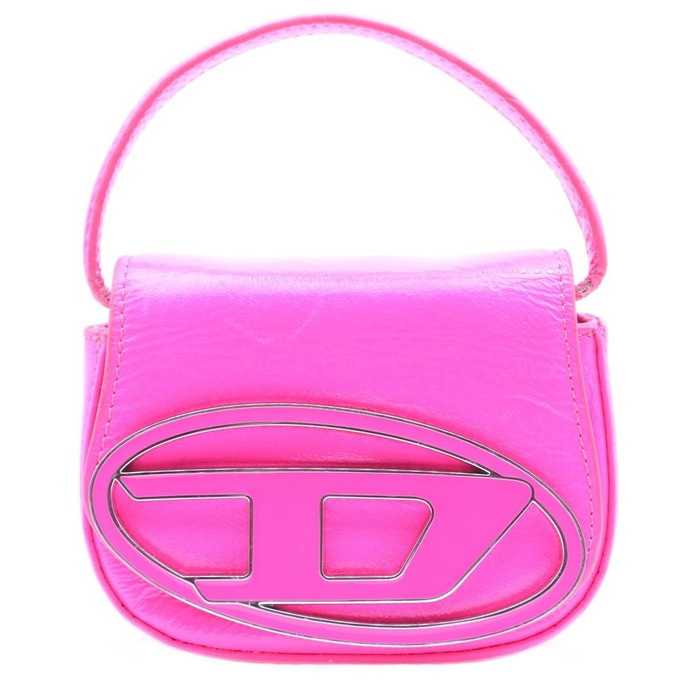 DIESEL(ディーゼル) 1DR Logo Bag XS メタルプレート ショルダーバッグ ピンク X08709-P3193