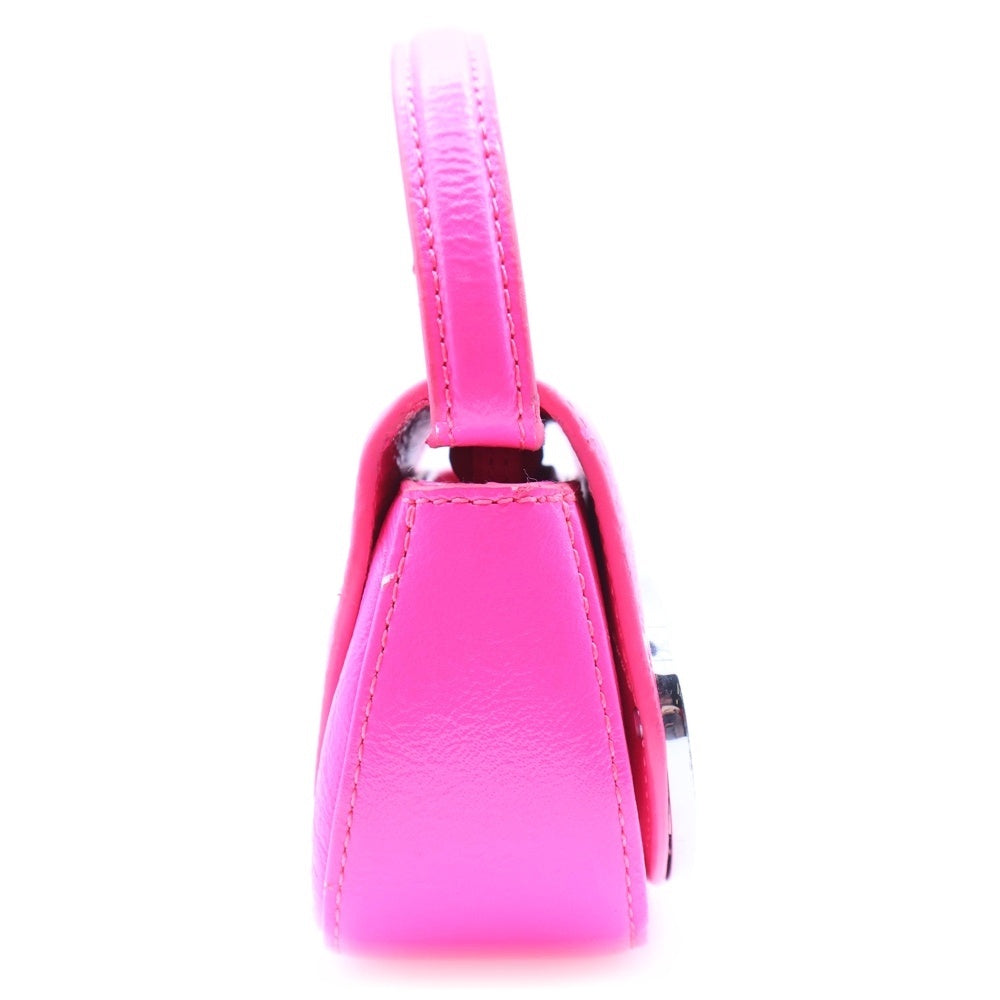 DIESEL(ディーゼル) 1DR Logo Bag XS メタルプレート ショルダーバッグ ピンク X08709-P3193