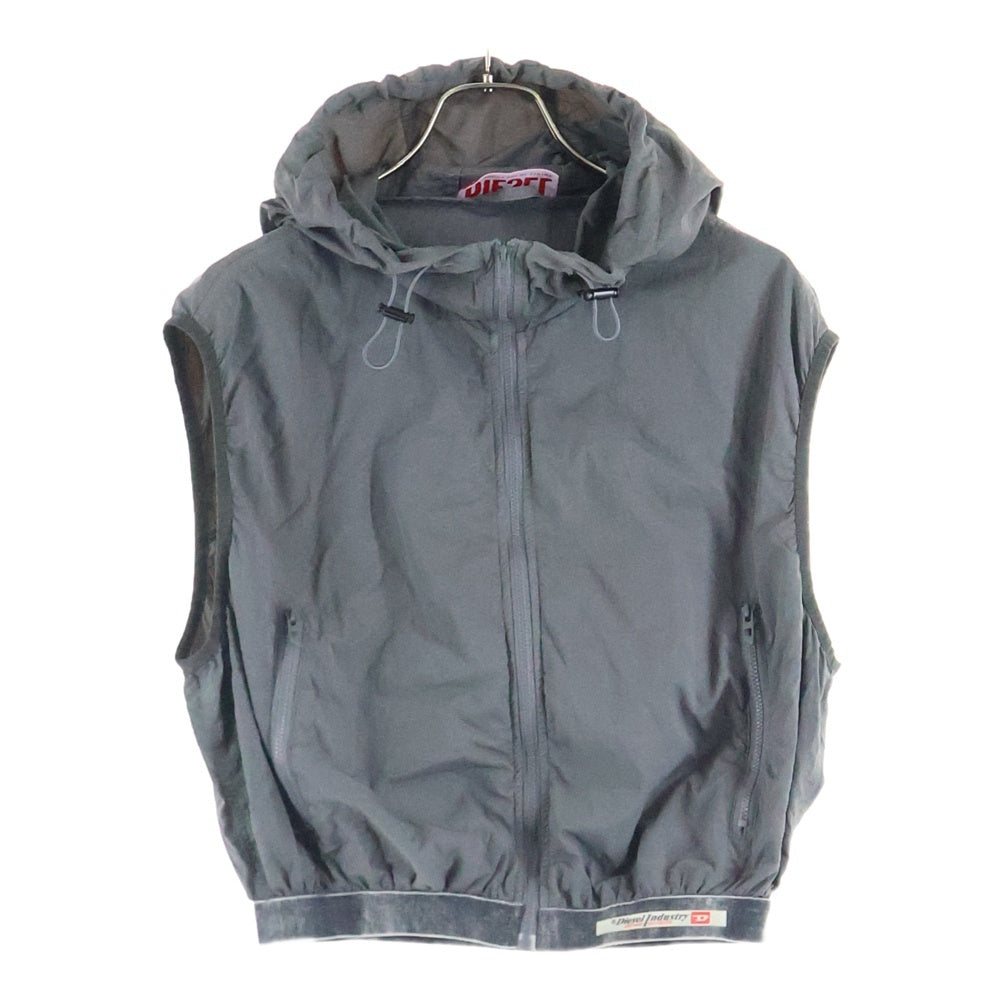 DIESEL(ディーゼル) G-RANTノースリーブフロントジップアップ フーディーベスト グレー A15335 レディース