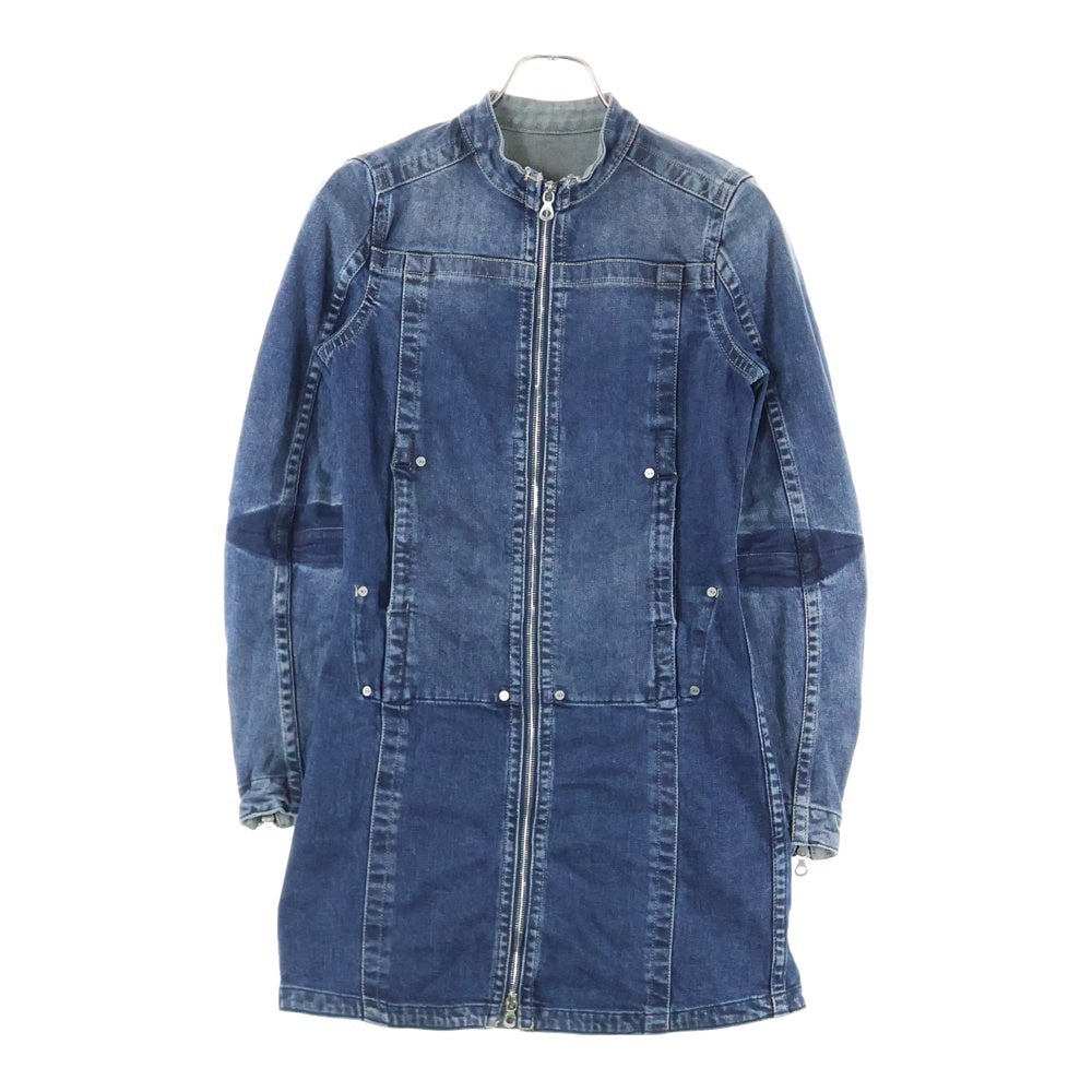 DIESEL(ディーゼル) de-romi-re Short Dress in Rehab Denim ショートドレス ダメージ加工 フルジップ インディゴ A16864 レディース