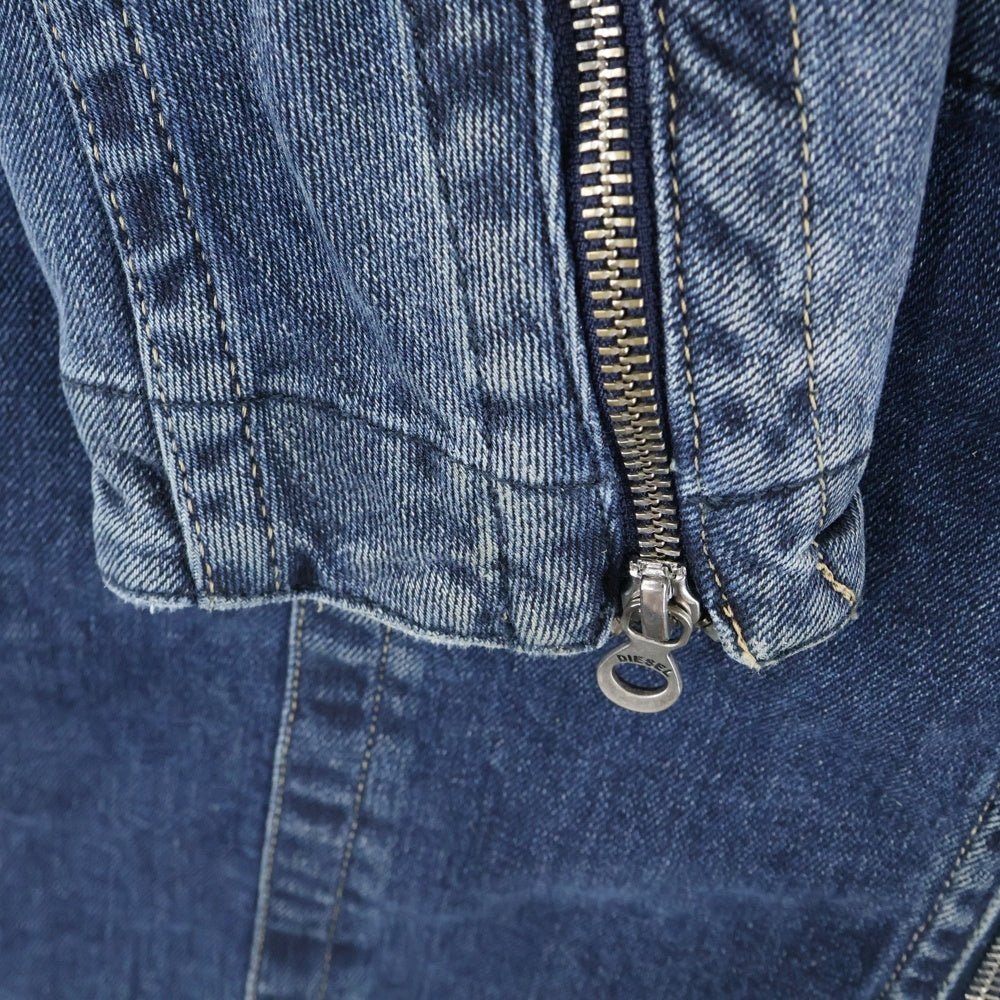 DIESEL(ディーゼル) de-romi-re Short Dress in Rehab Denim ショートドレス ダメージ加工 フルジップ インディゴ A16864 レディース