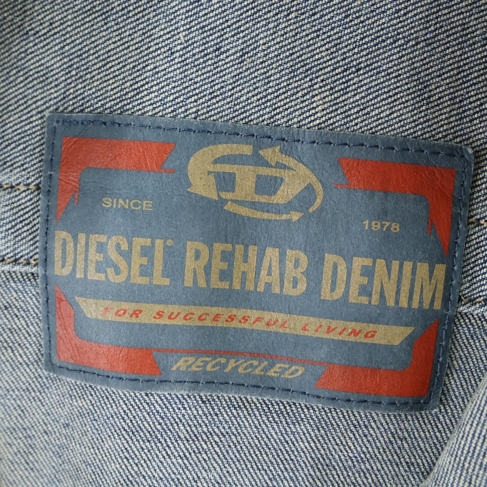 DIESEL(ディーゼル) de-romi-re Short Dress in Rehab Denim ショートドレス ダメージ加工 フルジップ インディゴ A16864 レディース