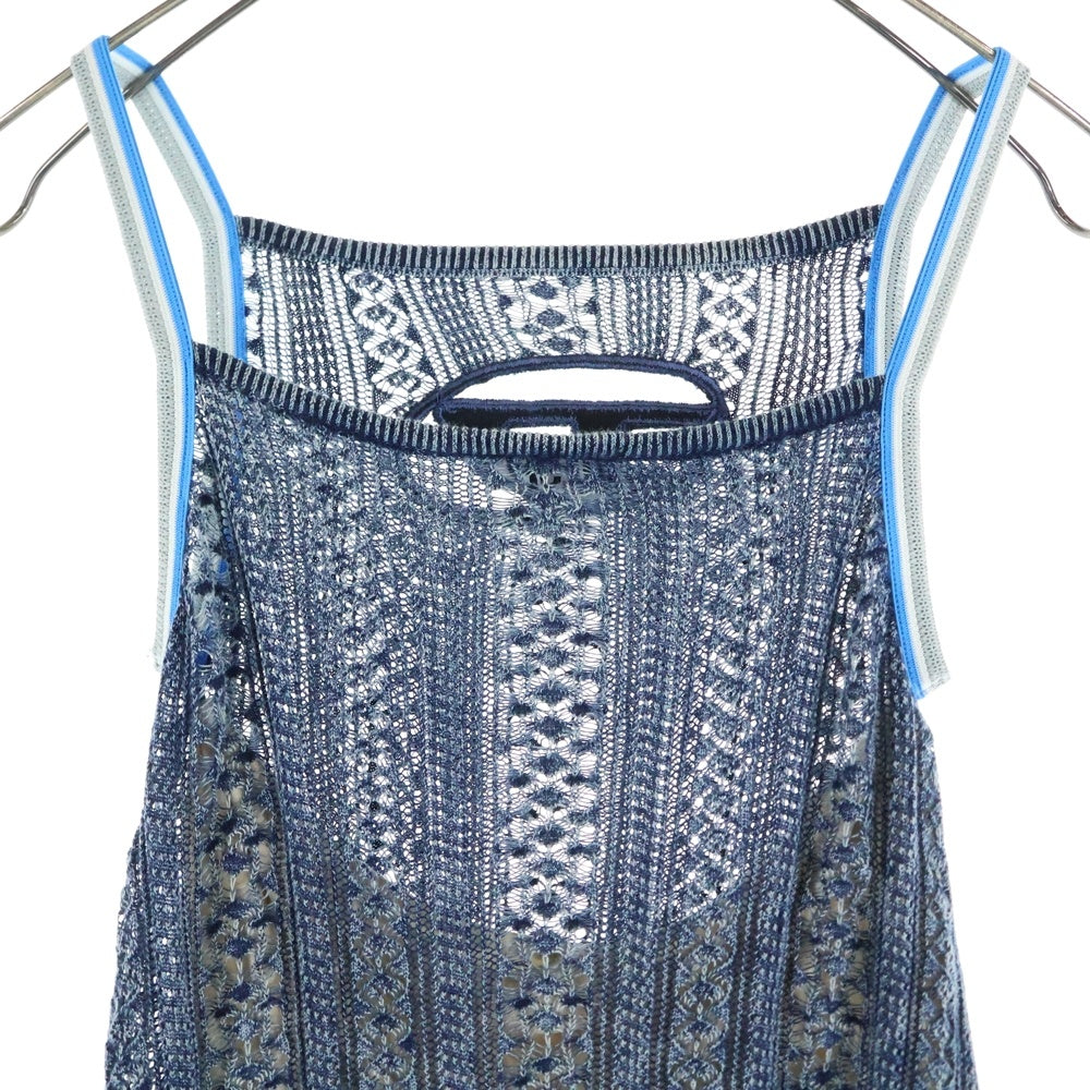 DIESEL(ディーゼル) RTW DSL ロゴニット ロングワンピース ドレス マキシレース クロシェ ネイビー A09450 0NHAB レディース