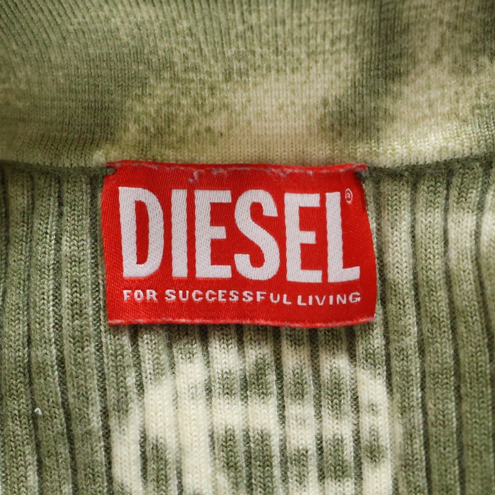 DIESEL(ディーゼル) 24SS M-BRIANA カモフラージュニット トップス 長袖 グリーン A12401 レディース