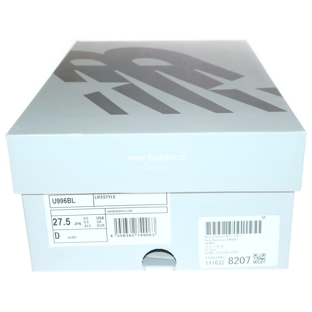 New Balance(ニューバランス) U996BL スエードローカットスニーカー ブラック US9.5/27.5cm