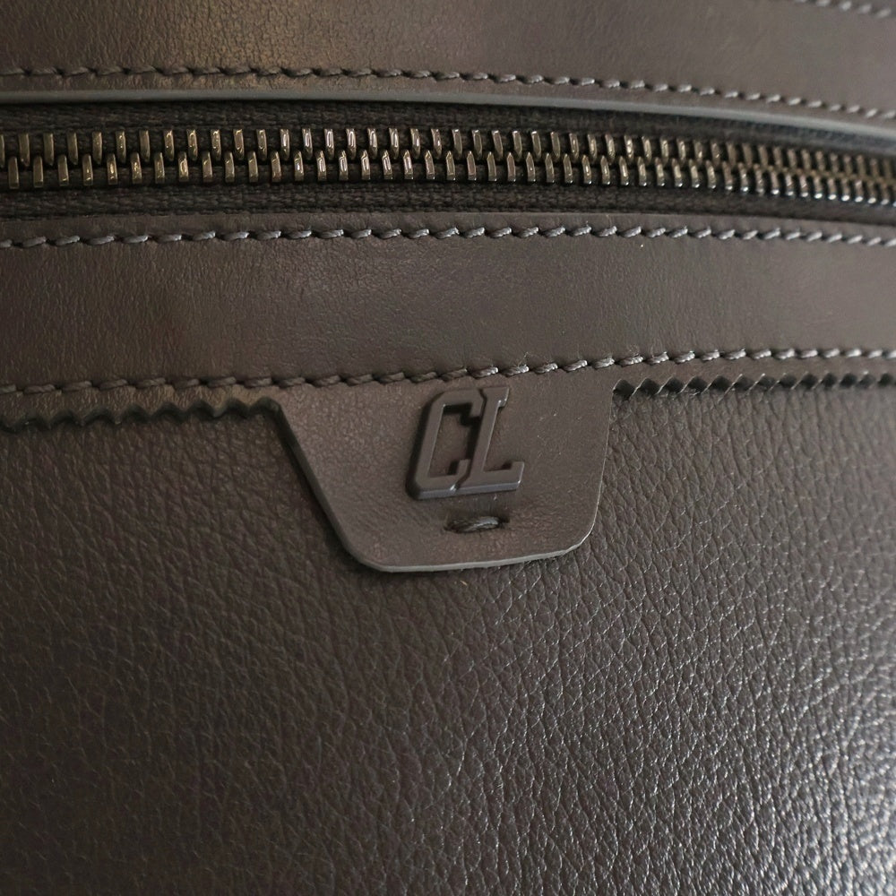 CHRISTIAN LOUBOUTIN(クリスチャンルブタン) バックパリス スタッズ付き ラバー/レザー混合バックパック リュック グレー