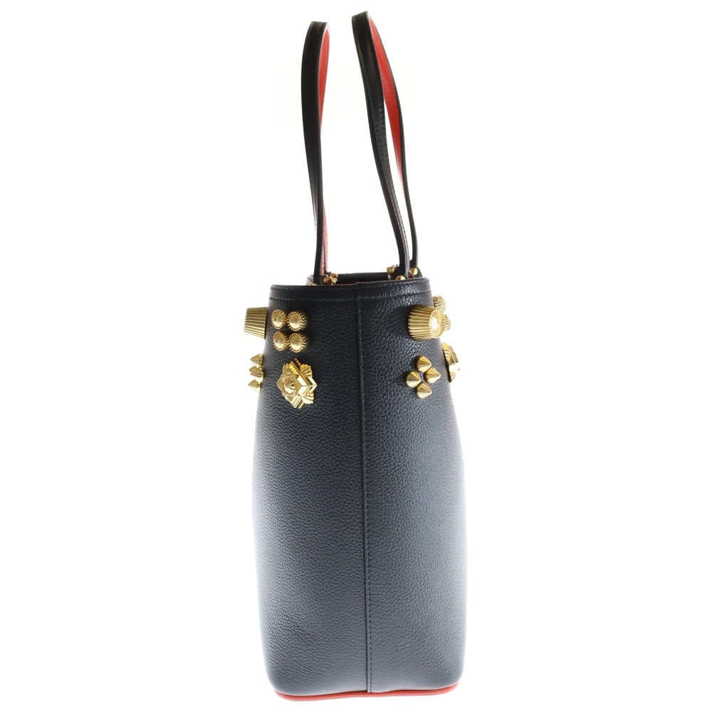 CHRISTIAN LOUBOUTIN(クリスチャンルブタン) Cabata カバタ スタッズ付きレザートートバッグ ハンドバッグ ブラック/ゴールド
