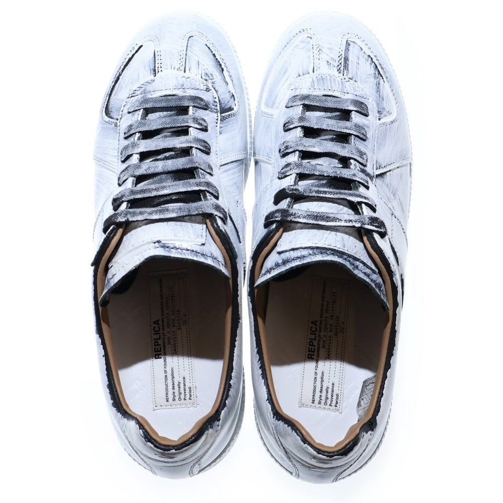 Maison Margiela 22(メゾンマルジェラ) レプリカ ペンキ加工ジャーマントレーナー ローカットスニーカー ホワイト S37WS0566