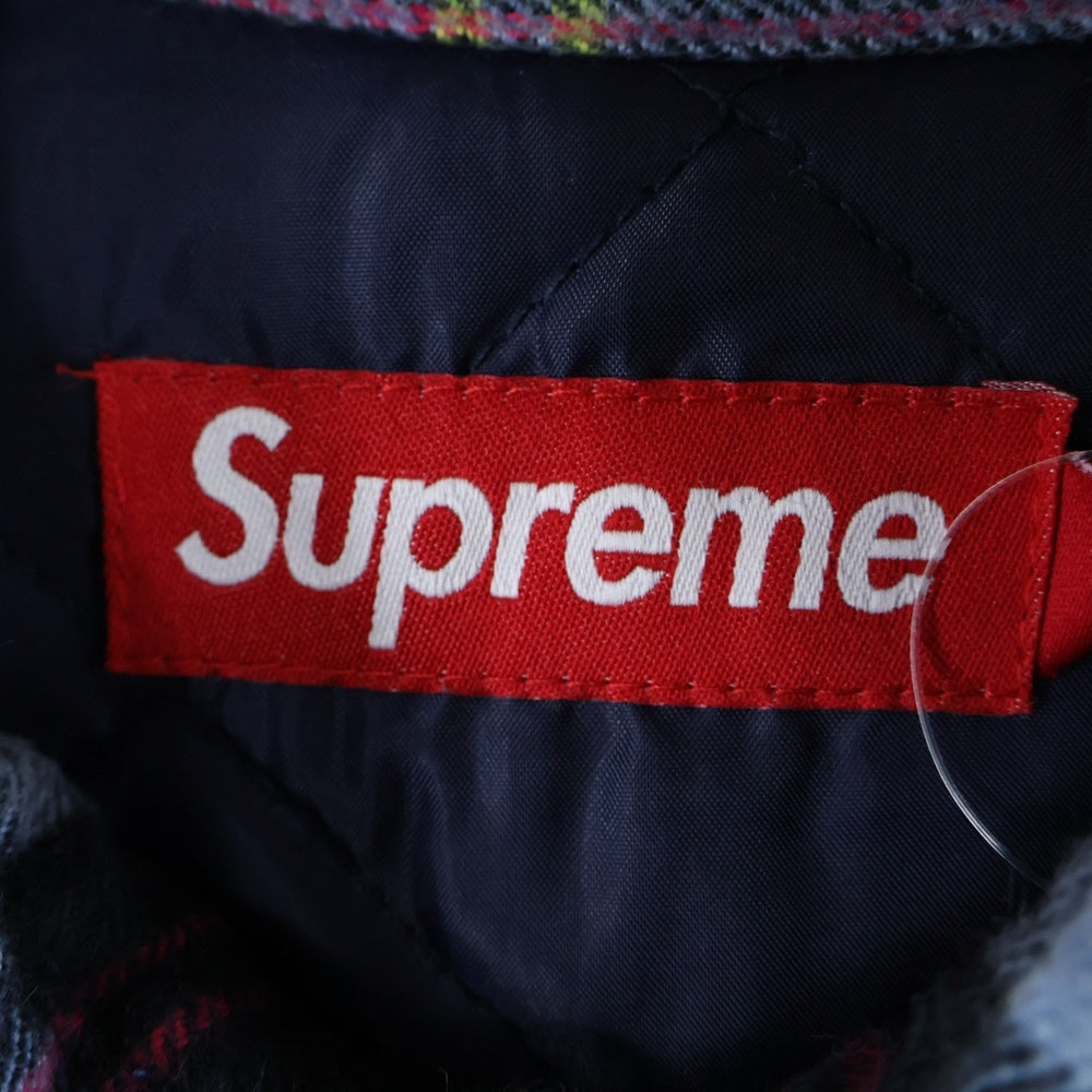 SUPREME(シュプリーム) 24AW Quilted Plaid Shirt キルティング プレイド中綿長袖シャツ ブルー