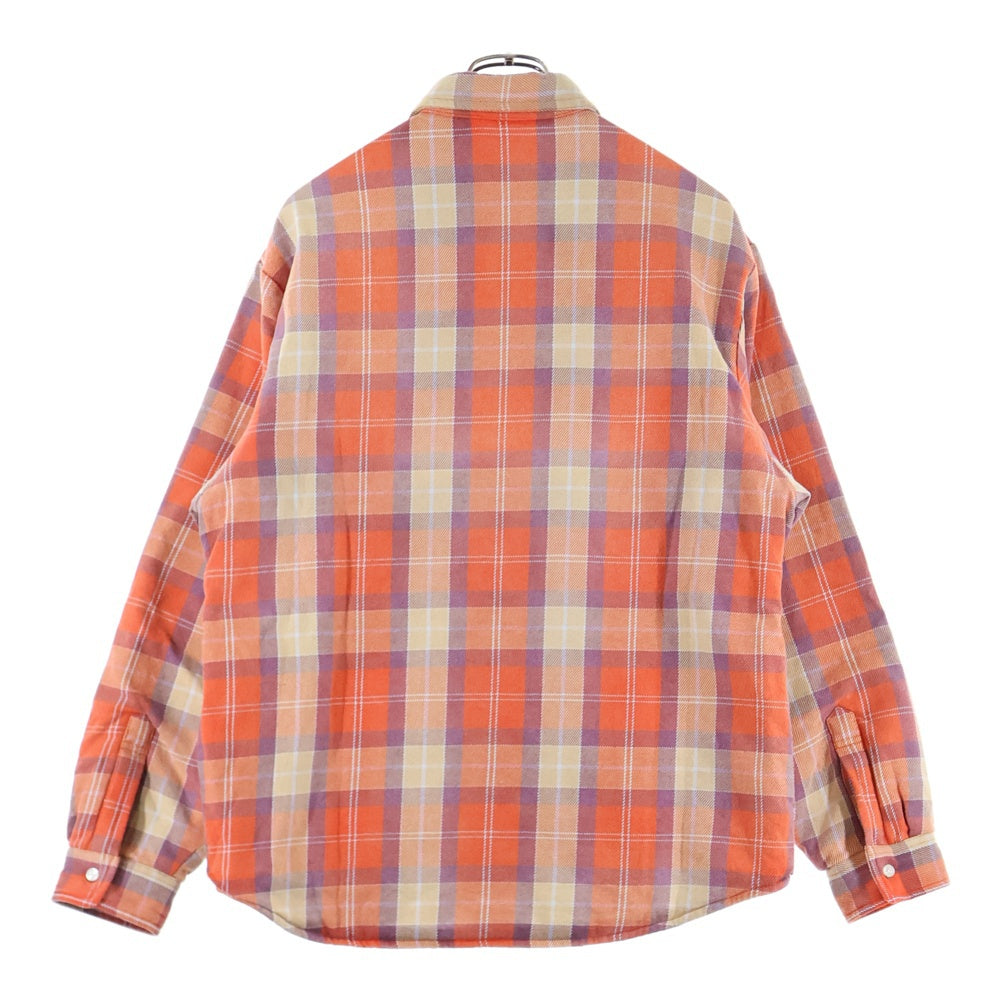 SUPREME(シュプリーム) 24AW Quilted Plaid Shirt キルティング プレイド中綿長袖シャツ オレンジ