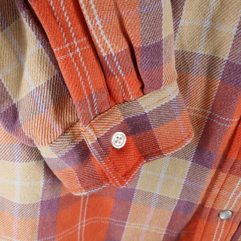 SUPREME(シュプリーム) 24AW Quilted Plaid Shirt キルティング プレイド中綿長袖シャツ オレンジ