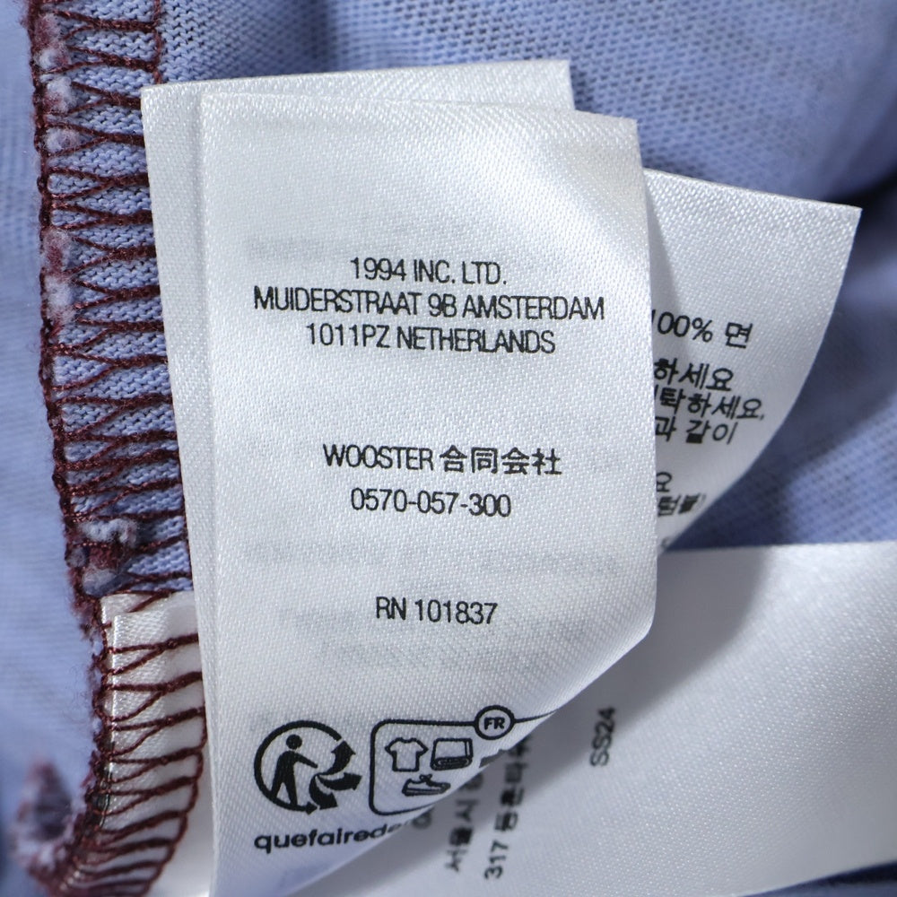 SUPREME(シュプリーム) 24SS LAYERED HOODED L/S TOP ボーダー柄 レイヤードフーディー長袖Tシャツ カットソー パープル/カーキ