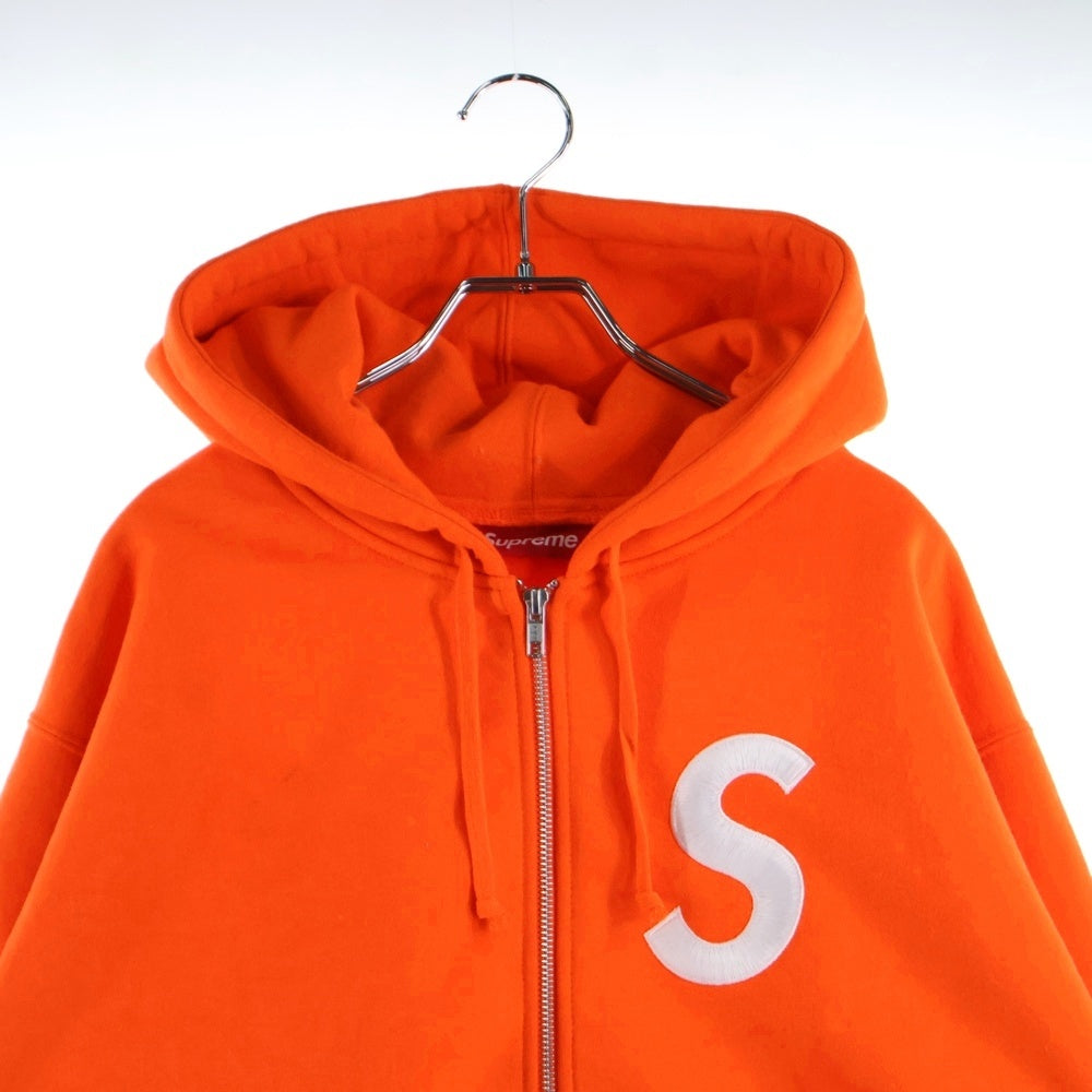 SUPREME(シュプリーム) 24AW S Logo Zip Up Hooded Sweatshirt Sロゴ刺繍 ジップスウェットパーカー オレンジ