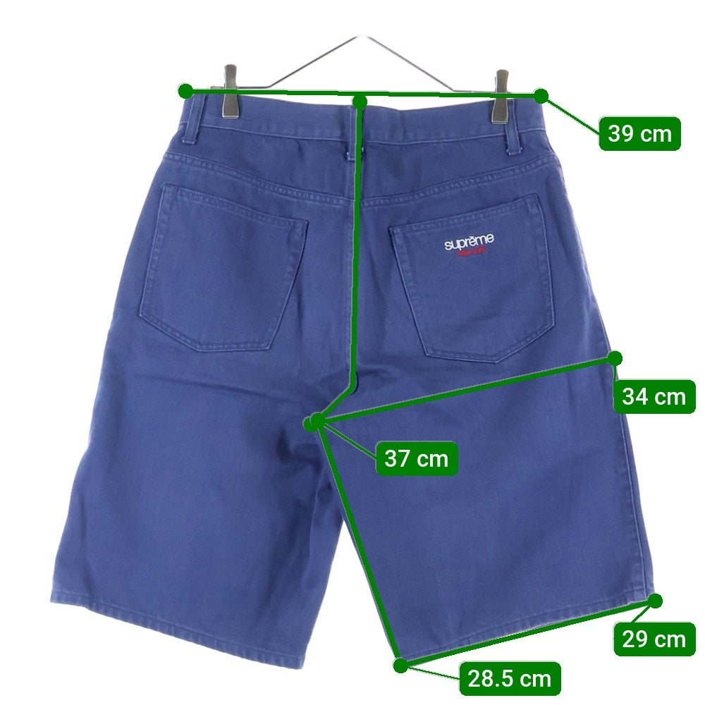 SUPREME(シュプリーム) 24SS Baggy Denim Short バック刺繍ロゴ バギーデニムショーツ ブルー