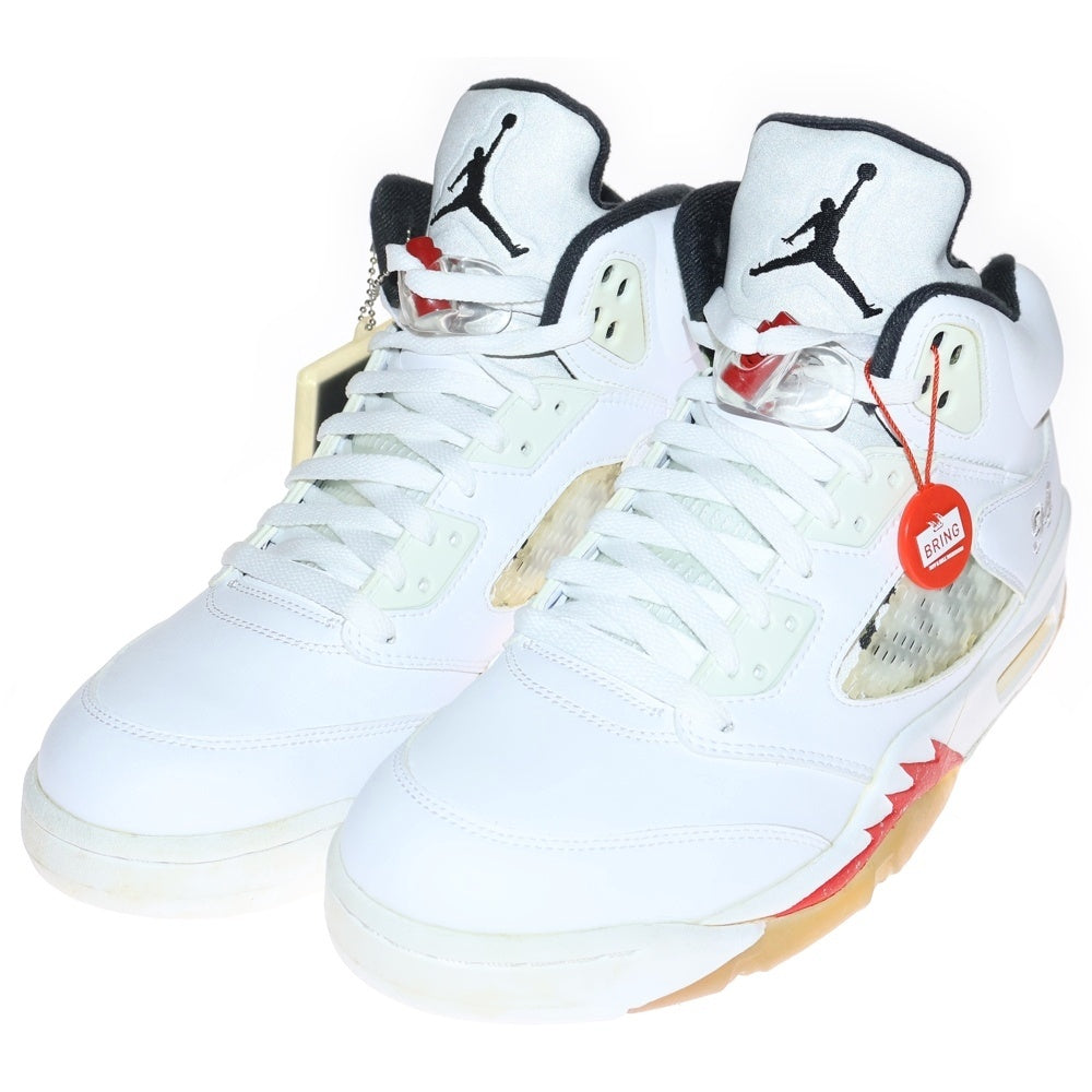 SUPREME(シュプリーム) ×SUPREME AIR JORDAN 5 RETRO 824371-101 シュプリーム エアジョーダン 5 レトロ ハイカットスニーカー ホワイト US10.5/28.5cm