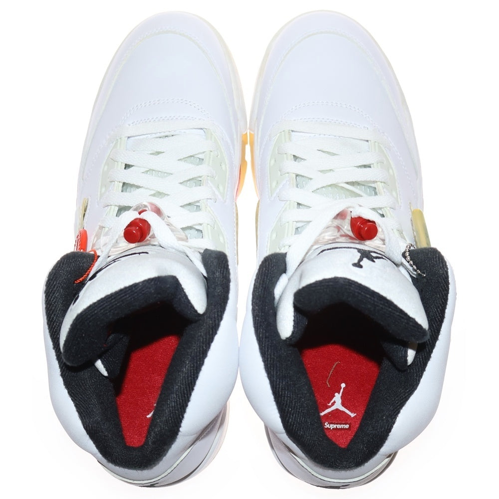 SUPREME(シュプリーム) ×SUPREME AIR JORDAN 5 RETRO 824371-101 シュプリーム エアジョーダン 5 レトロ ハイカットスニーカー ホワイト US10.5/28.5cm