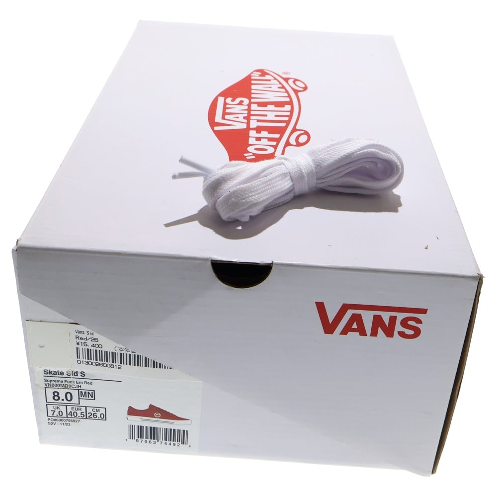 VANS(ヴァンズ) 24AW ×SUPREME Skate Sid S VN000MQ8CJH シュプリーム スケートシドS ローカットスニーカー レッド US8/26cm