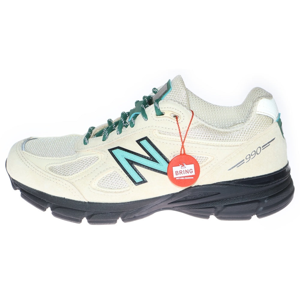 New Balance(ニューバランス) U990GB4 マカダミアナッツ メッシュローカットスニーカー ホワイト/グリーン US8/26cm