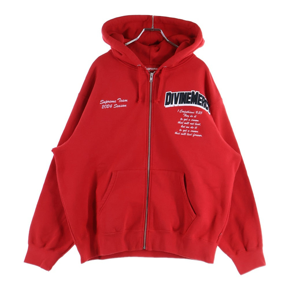 SUPREME(シュプリーム) 24SS Salvation Zip Up Hooded スウェットジップパーカー レッド