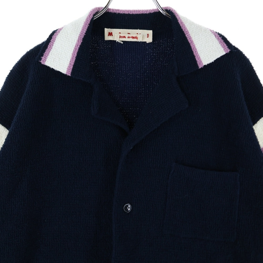 MARNI(マルニ) 24SS ボーダーテリー半袖開襟シャツ ネイビー CUMG0007Q0 UFC206