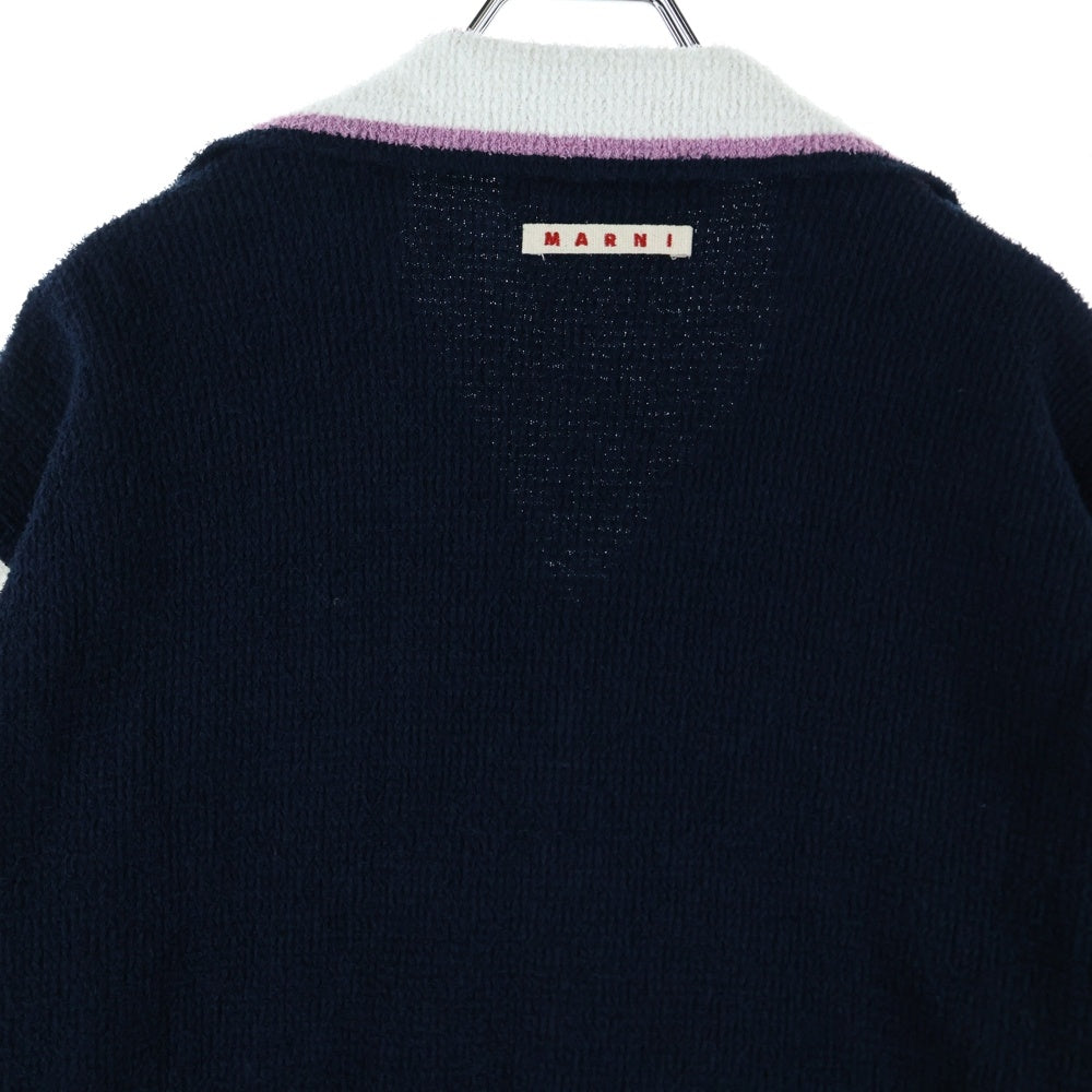 MARNI(マルニ) 24SS ボーダーテリー半袖開襟シャツ ネイビー CUMG0007Q0 UFC206