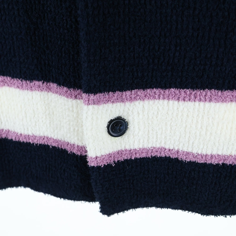 MARNI(マルニ) 24SS ボーダーテリー半袖開襟シャツ ネイビー CUMG0007Q0 UFC206