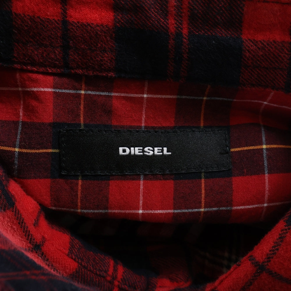 DIESEL(ディーゼル) チェック柄 コットン長袖シャツ レッド IN000057